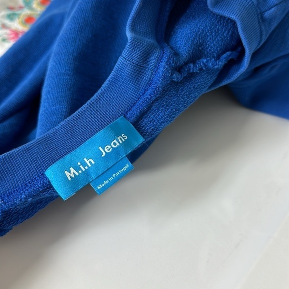 M.i.h Jeans Two Shot Sweatshirt Classic Blue Rainbow Patch Large - Picture 5 of 7